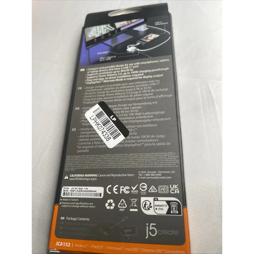 j5 create‎ USB-C to 4k HDMI adapter